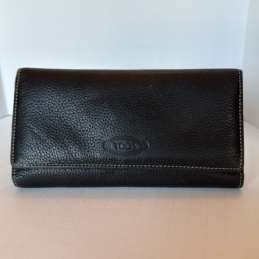 Tod’s Classic Black Tri-fold Wallet